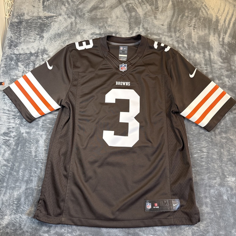 Nike Cleveland Browns #3 NFL Jersey Brown Men's M On Field
